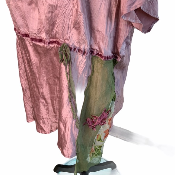 Seven7 Silk Top Plus Size 22/24 Pink With Green - Picture 4 of 10